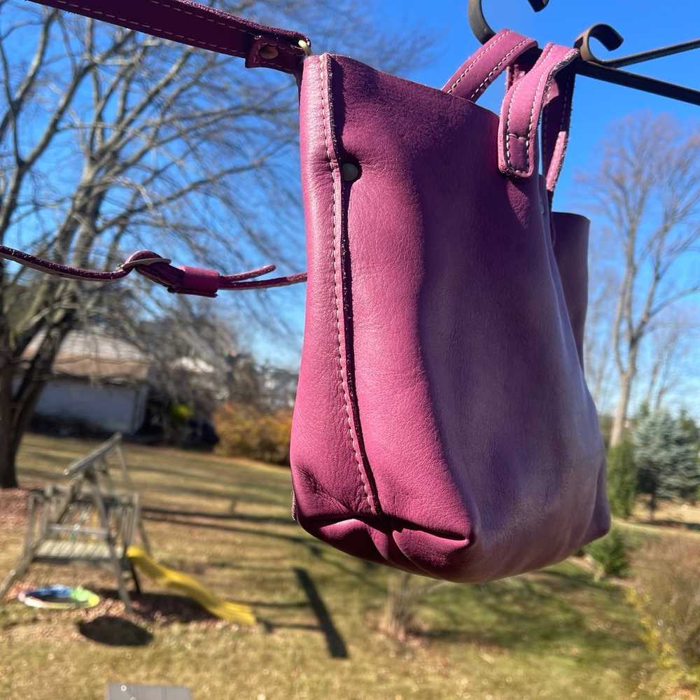 Portland Leather Goods Mini Crossbody in Mulberry - image 3