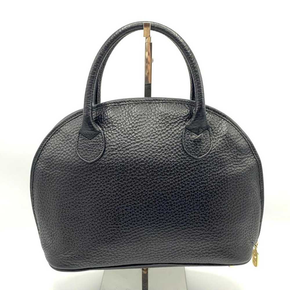 【Like New/Rare】Valentino Handbag Leather Black Go… - image 2