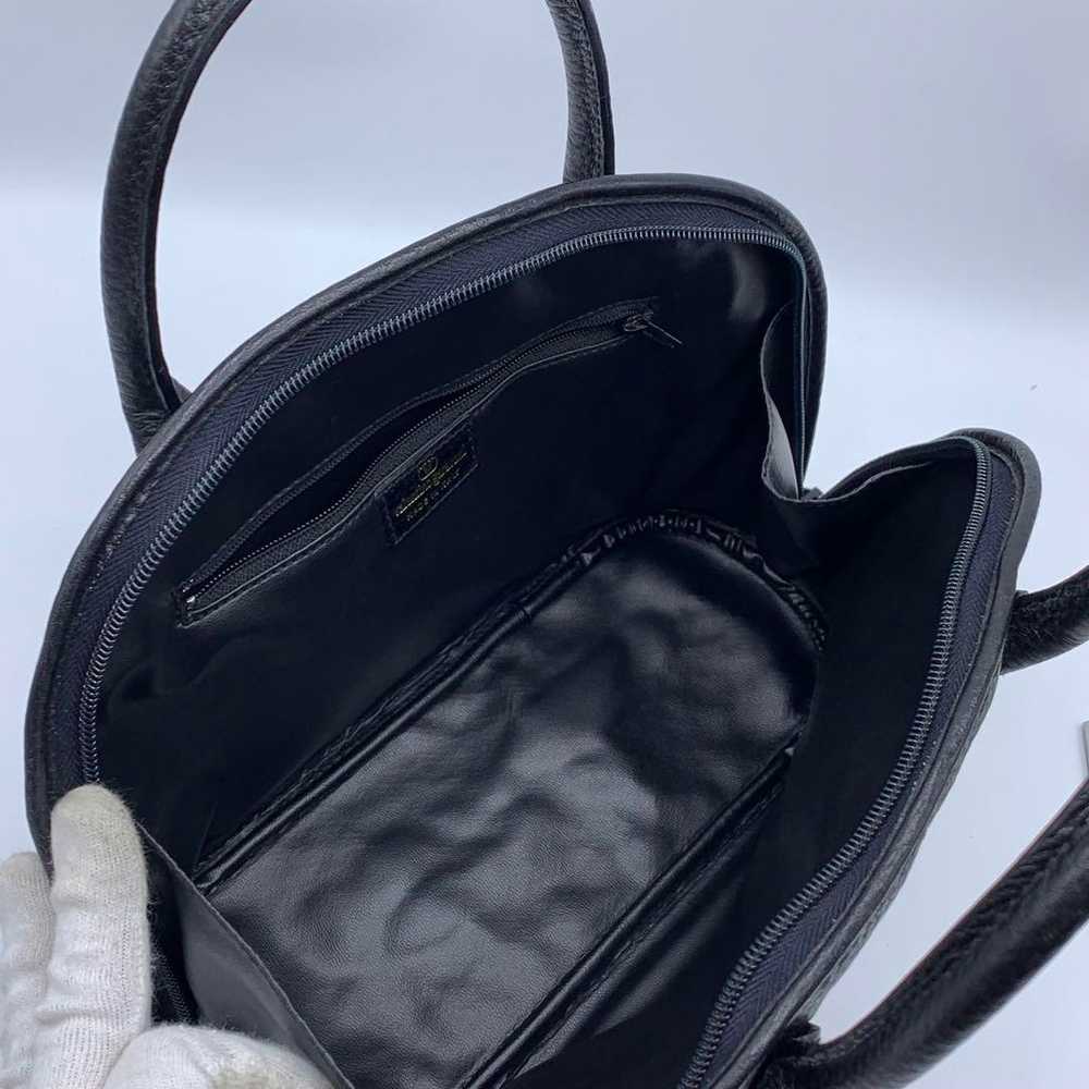 【Like New/Rare】Valentino Handbag Leather Black Go… - image 7