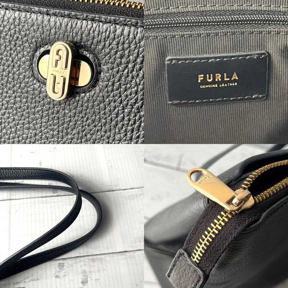 Rare FURLA DANAE 22ss Leather A4 Storage Dark Navy - image 11