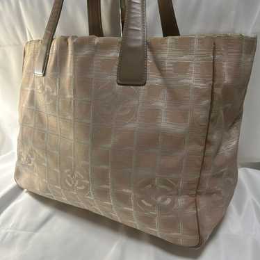 CHANEL Neutral Travel Line Tote Bag Beige