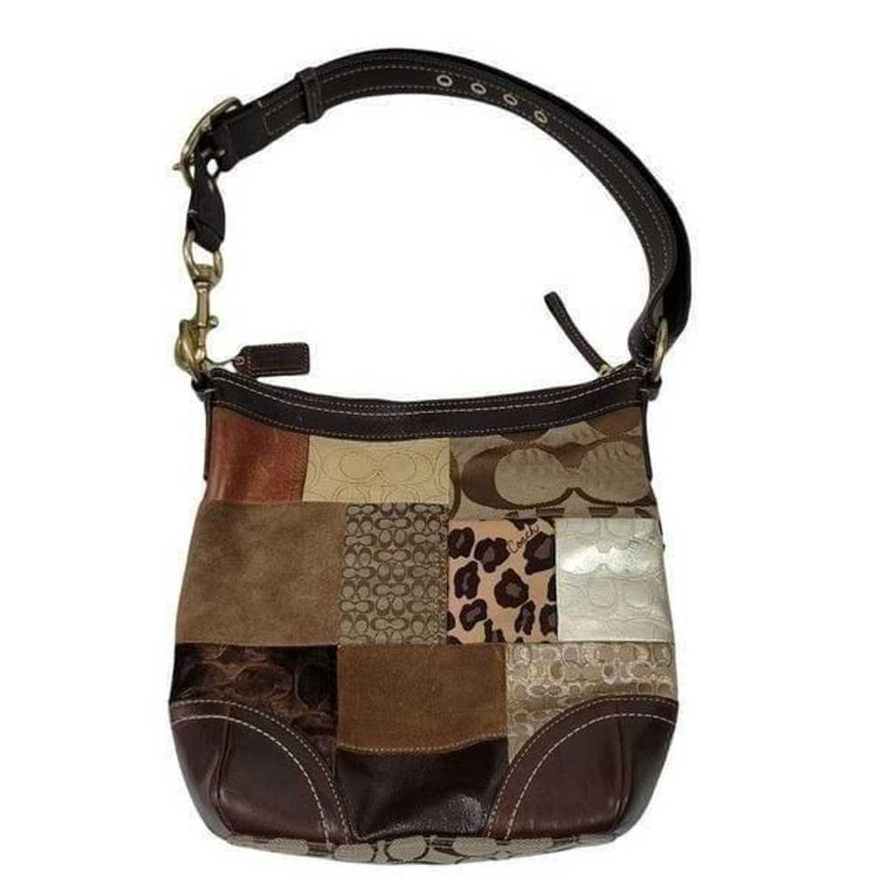 Vintage Coach Animal Print Patchwork Suede, Leath… - image 12