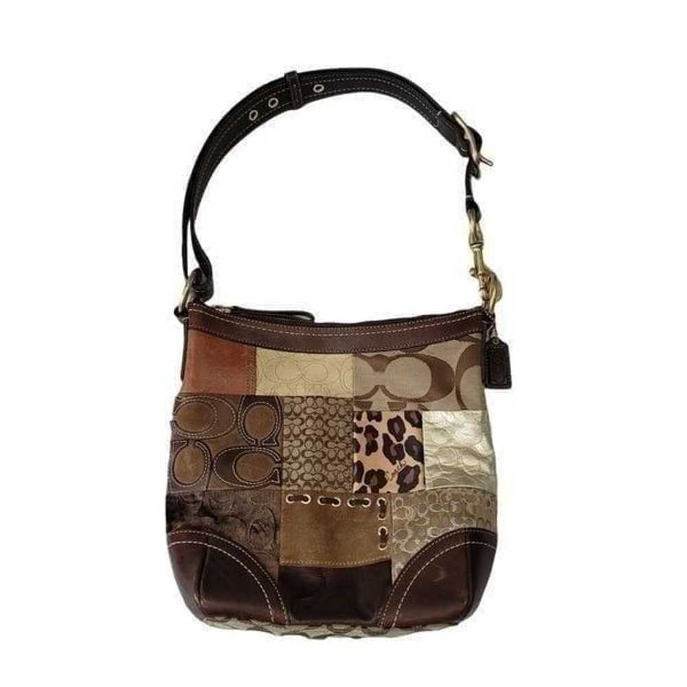 Vintage Coach Animal Print Patchwork Suede, Leath… - image 4