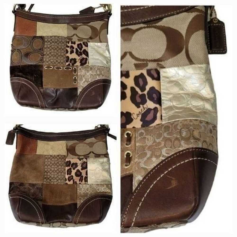 Vintage Coach Animal Print Patchwork Suede, Leath… - image 9