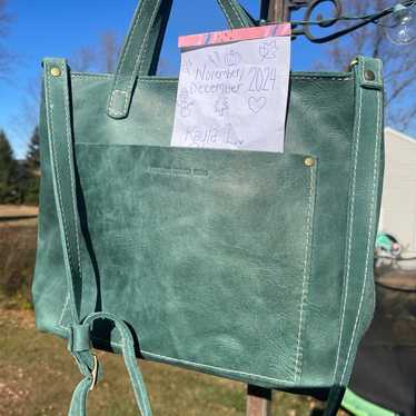 New Portland Leather Goods Medium classic tote Kiwi Green Pebbled Unicorn orders Rare