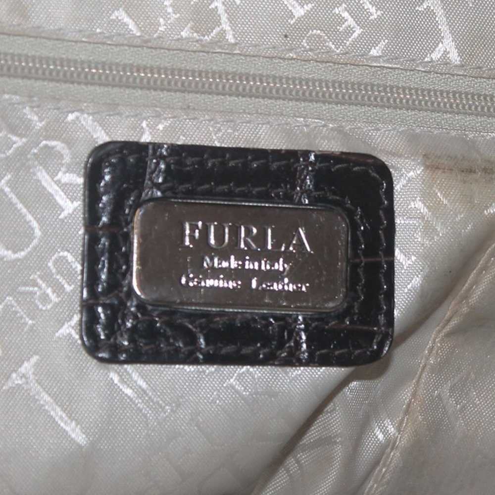 $628 FURLA Italy Croc Embossed Tote Bag Satchel H… - image 2