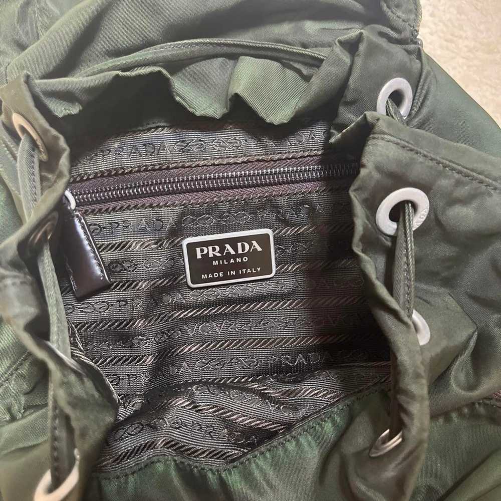 PRADA Olive Green Backpack Bag Nylon Genuine Prod… - image 7