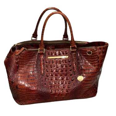 Brahmin Lincoln Satchel Croc Embossed Pecan Melbo… - image 1