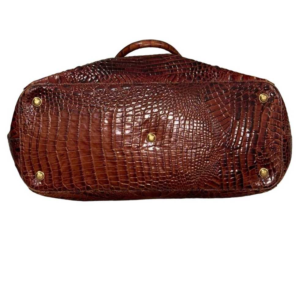 Brahmin Lincoln Satchel Croc Embossed Pecan Melbo… - image 7