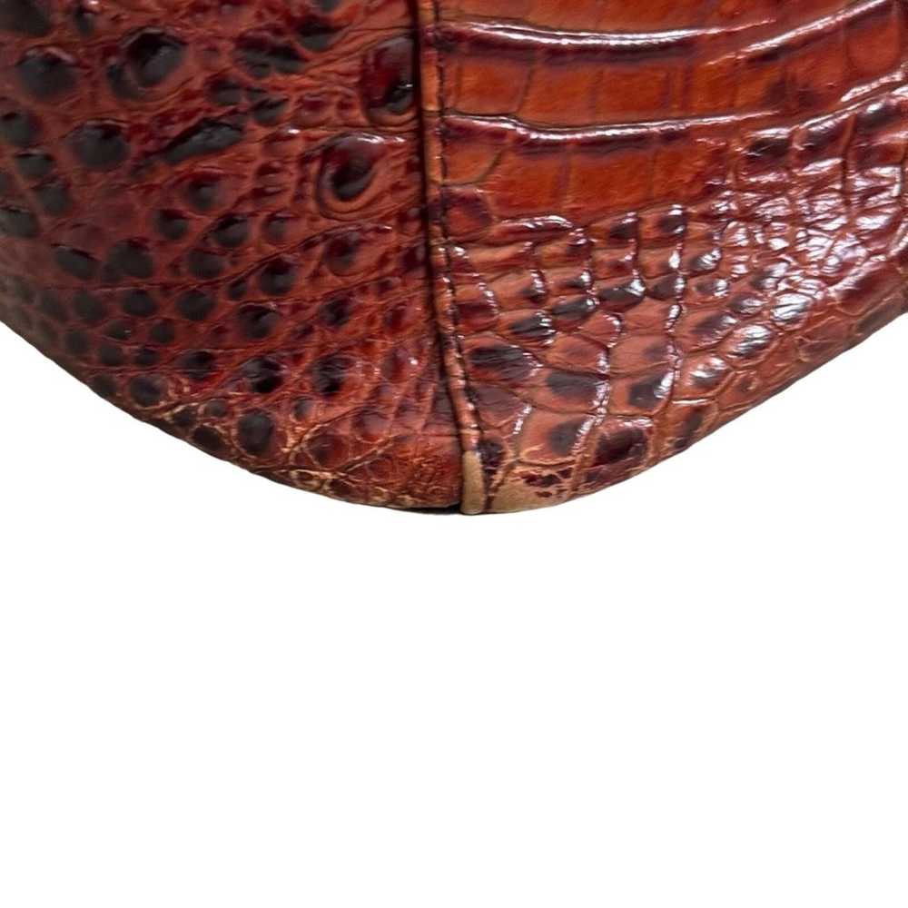 Brahmin Lincoln Satchel Croc Embossed Pecan Melbo… - image 9