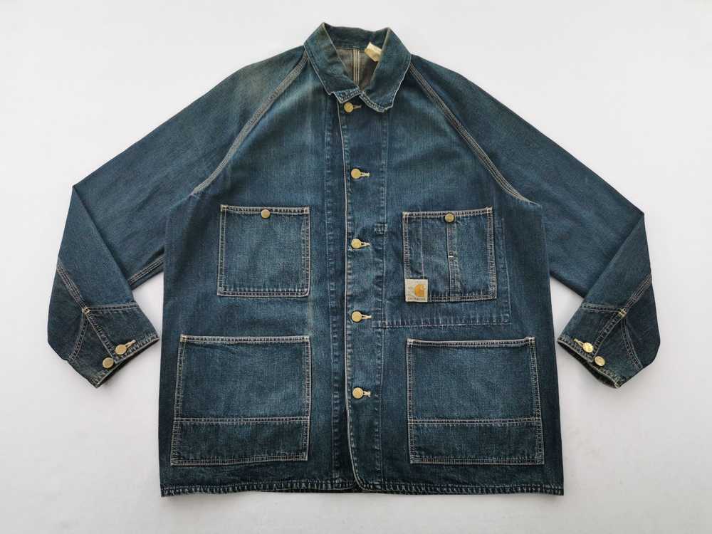 Carhartt Vintage 90s Carhatt Denim Jeans Jacket S… - image 1