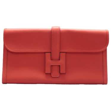 Hermès Jige leather clutch bag