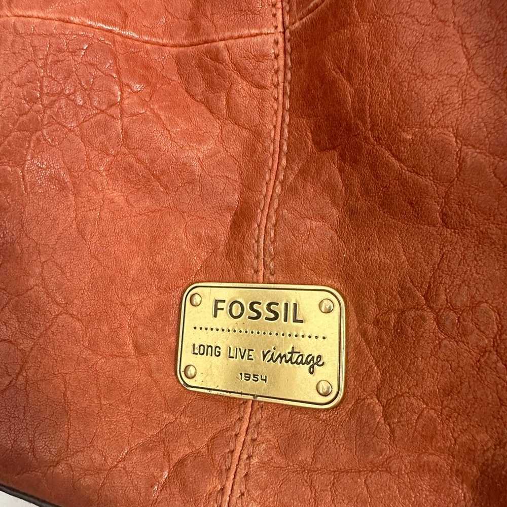 Fossil Leather Shoulder Bag Womens Brown Vintage … - image 4