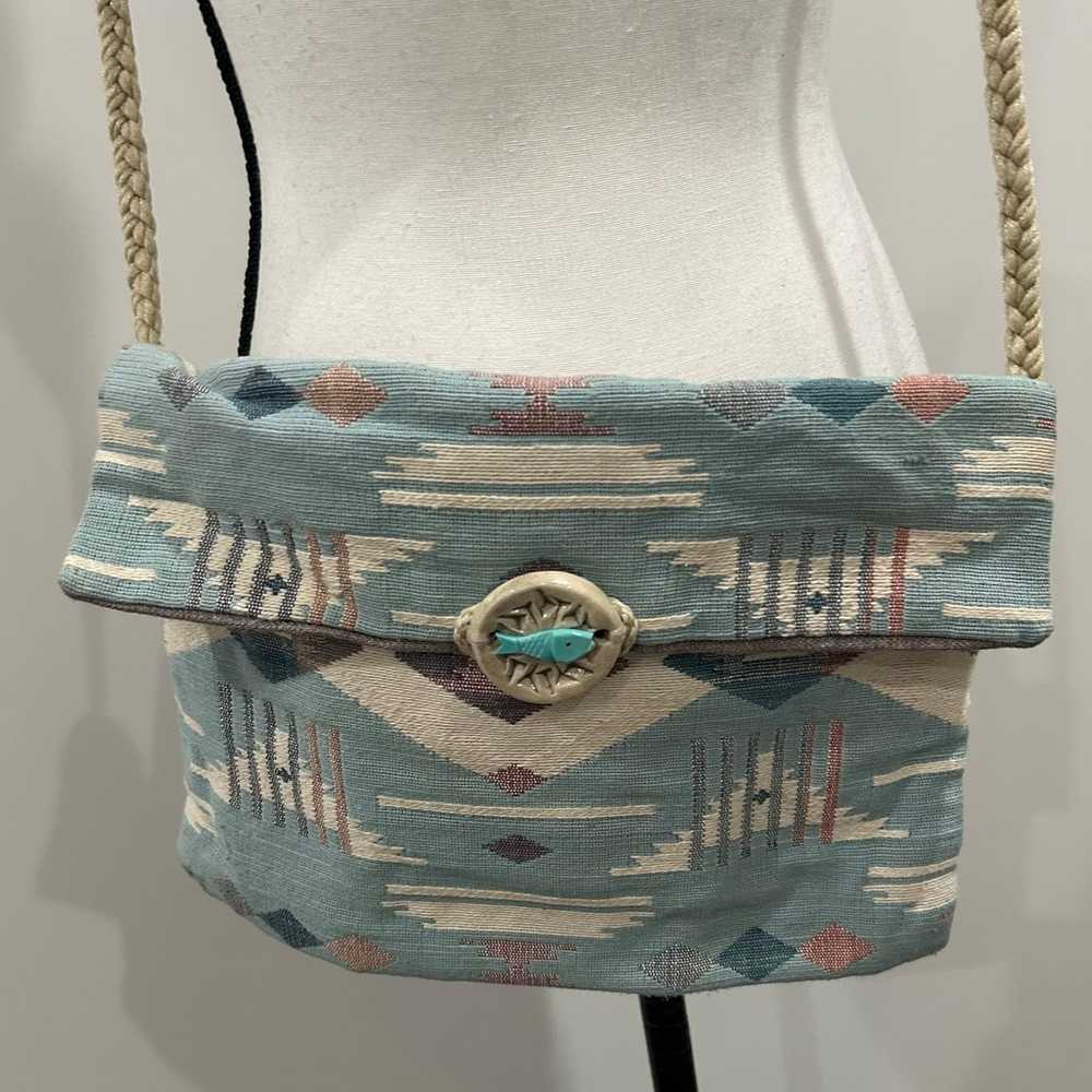 Vintage Handwoven Southwestern Messenger Bag - image 2