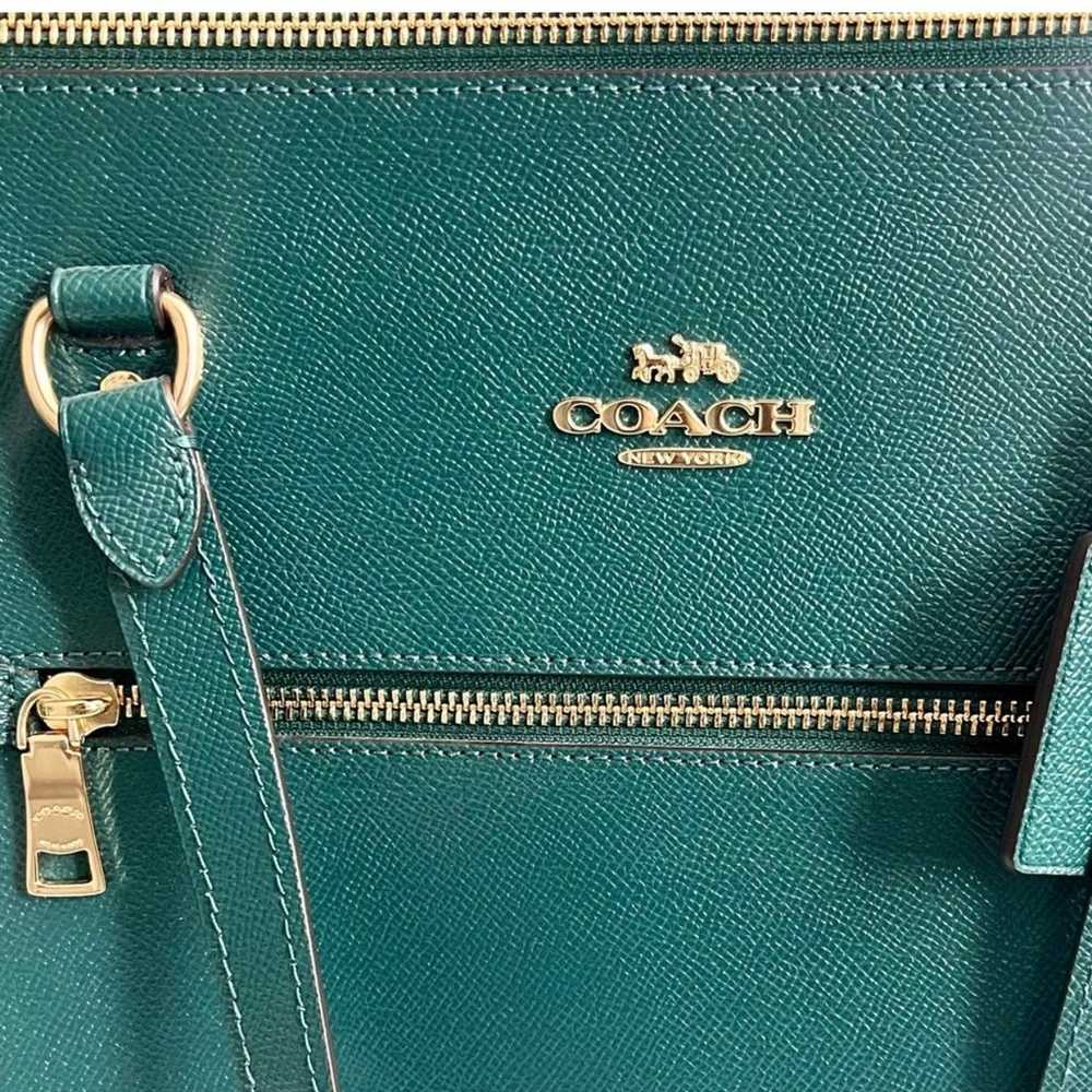 Coach Green Crossgrain Leather Gallery Tote - image 9