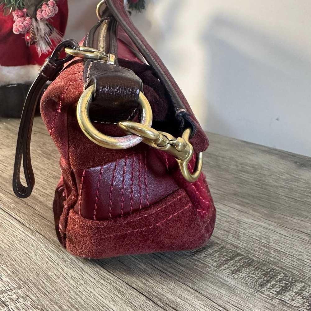 Coach ergo patchwork red hobo burgundy suede - image 5