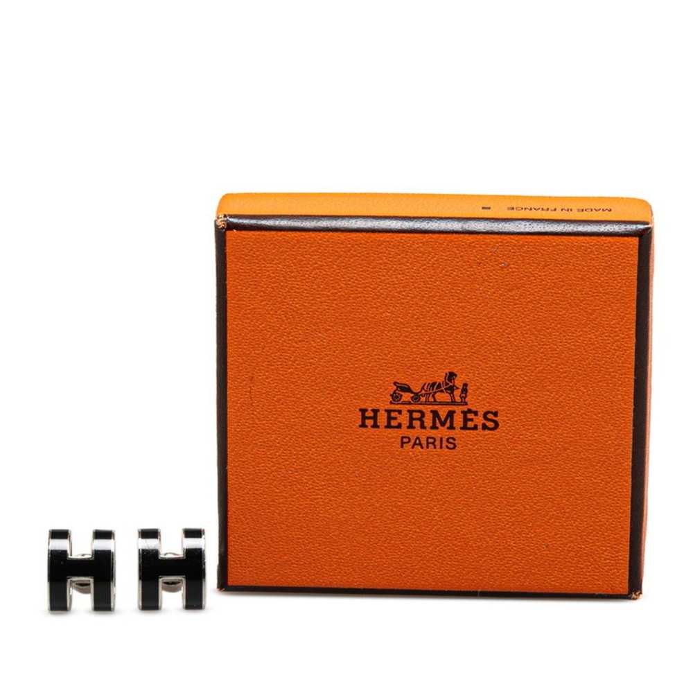 Hermes Hermes Pop Ash Earrings Silver Black Metal… - image 5