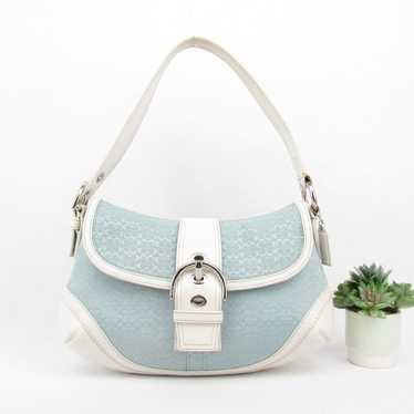 Coach Soho Y2K Blue/White Jacquard&Leather Bag - image 1