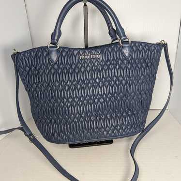 MIU MIU MATELASSE nappa Navy blue handbag