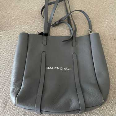 BALENCIAGA Gray Leather Shoulder Bag - image 1