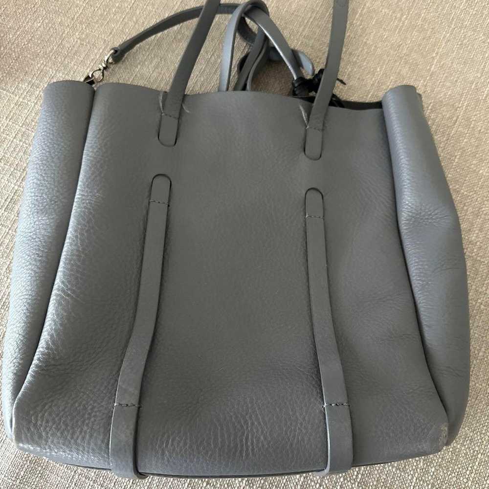 BALENCIAGA Gray Leather Shoulder Bag - image 2