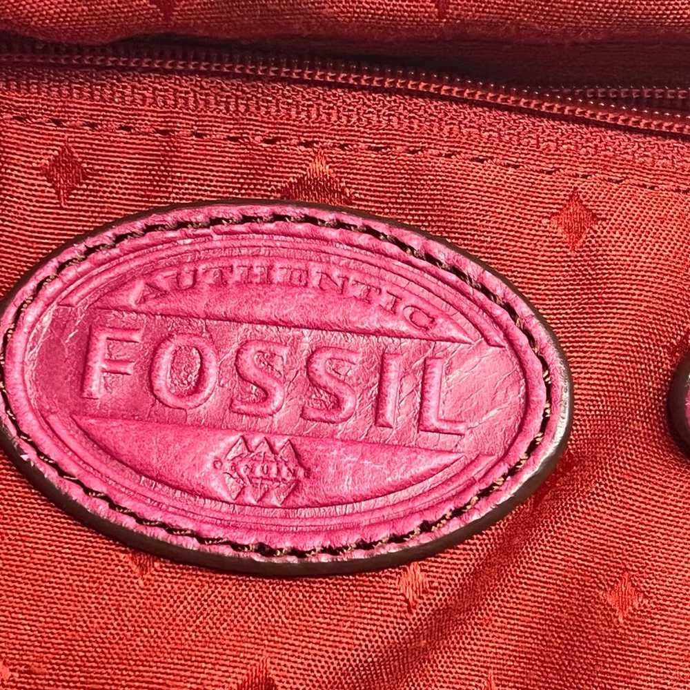 Vintage Fossil Pink & Red Pebbled Cow & Lamb Hide… - image 7