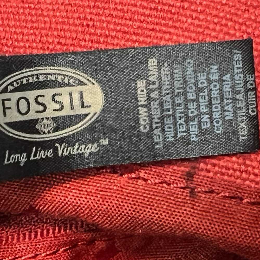 Vintage Fossil Pink & Red Pebbled Cow & Lamb Hide… - image 8