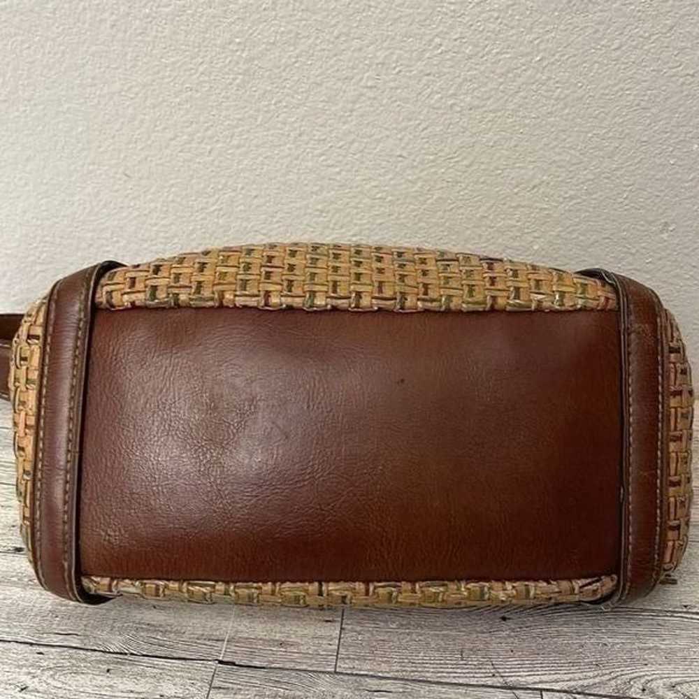 Fossil Vintage Straw and Leather Shoulder Bag - image 7