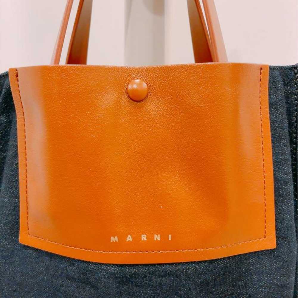 Marni Denim Leather Tote Bag - image 11