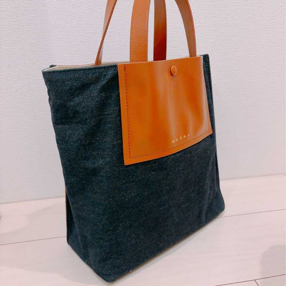 Marni Denim Leather Tote Bag - image 3