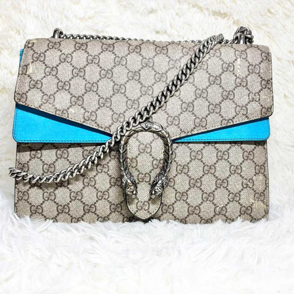 GUCCI Dionysus Chain Shoulder Bag GG Pattern Ligh… - image 1