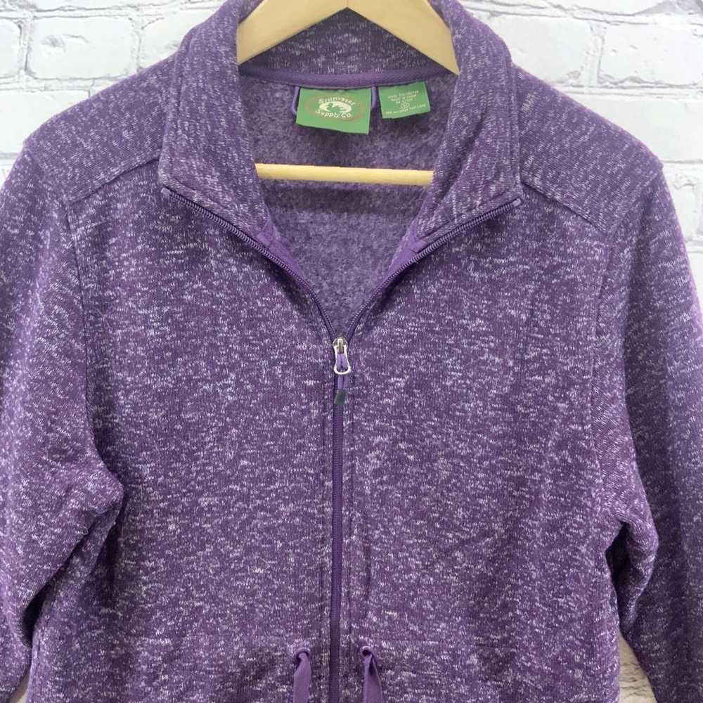 Vintage Purple Heathered Zip Up Drawstring Sweats… - image 2