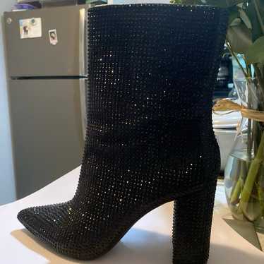 Black Rhinestone Booties