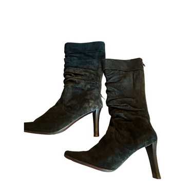 White Mountain Black Leather "Carson" Slouch Boot… - image 1