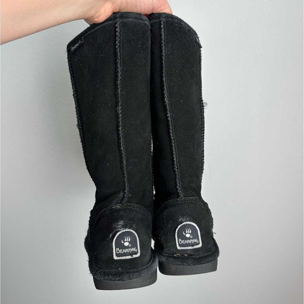 Bearpaw Black Mid-Calf Sheepskin Wool Blend Suede… - image 5