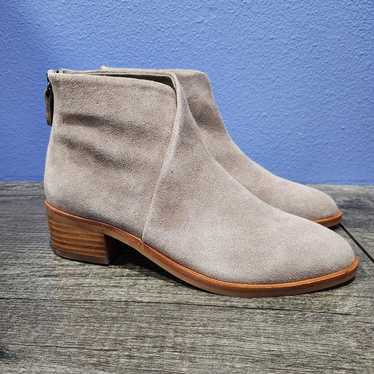 Soludos Womens Ankle Boots Sz 5 Gray Suede Stacke… - image 1