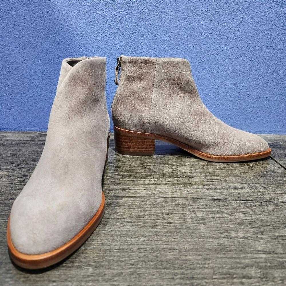 Soludos Womens Ankle Boots Sz 5 Gray Suede Stacke… - image 2