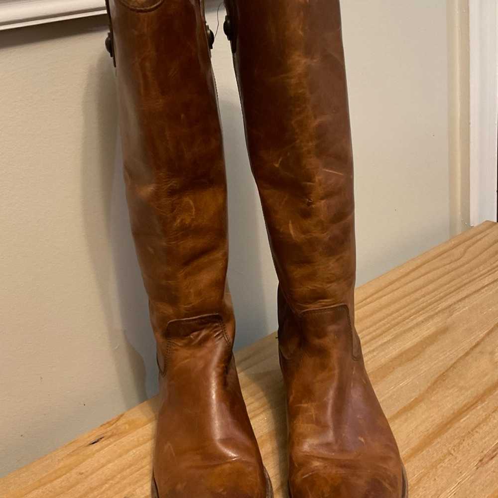 Frye Melissa Button Boots Size 7 Cognac Brown Lea… - image 2