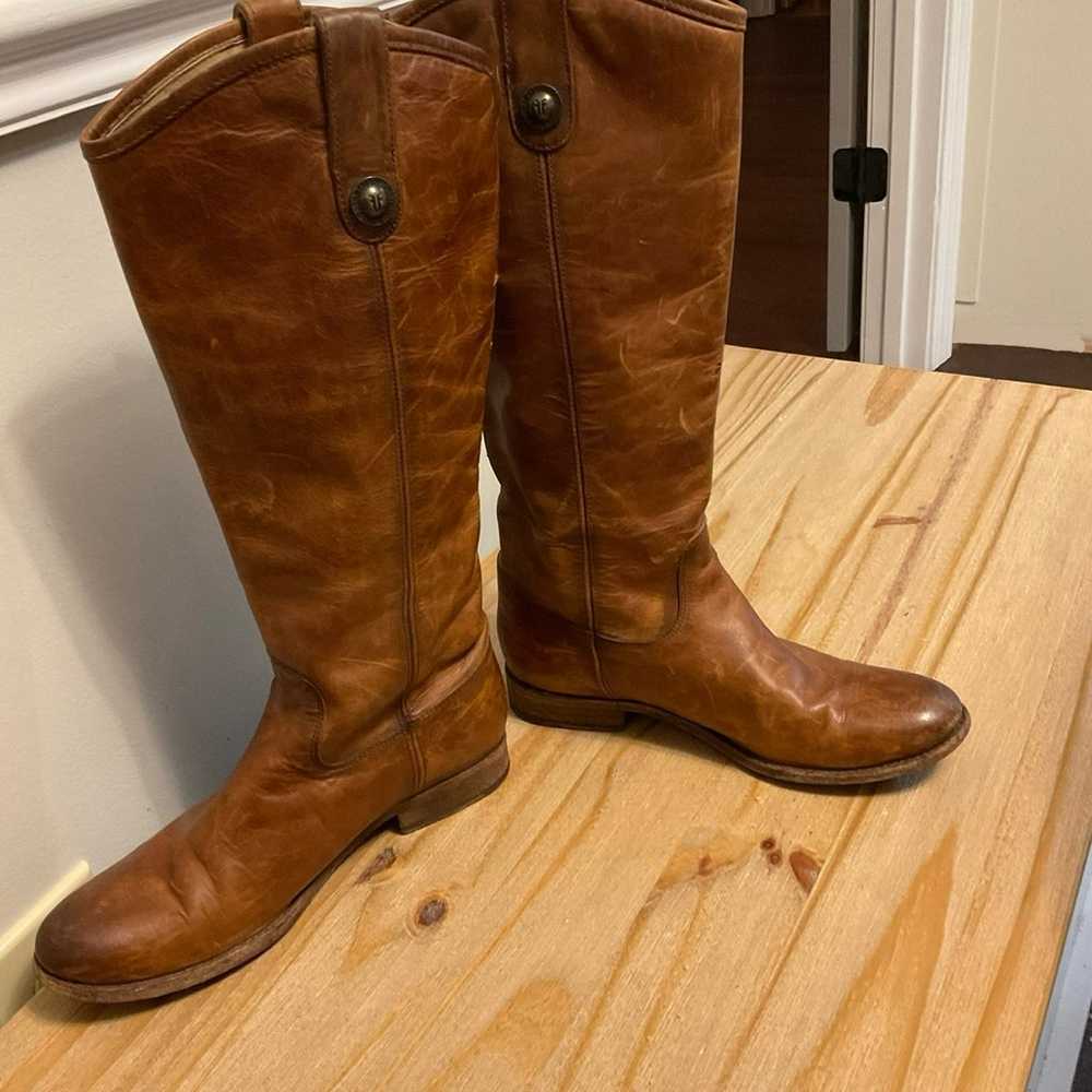 Frye Melissa Button Boots Size 7 Cognac Brown Lea… - image 6