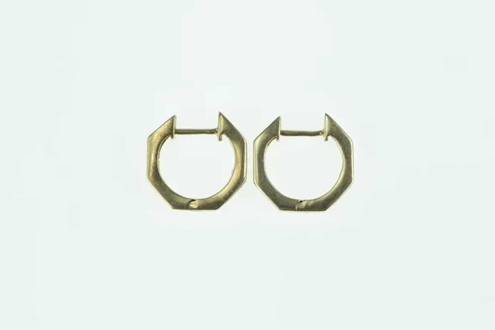 14K 0.42 Ctw Diamond Squared 14.7mm Hoop Earrings… - image 2