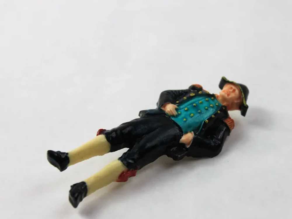 1940s Celluloid Officer Figural Brooch Pin - image 4