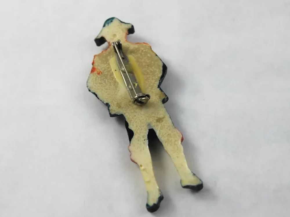 1940s Celluloid Officer Figural Brooch Pin - image 5