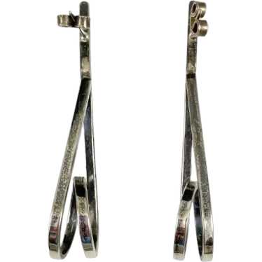 Mid-Century Modern Sterling Silver Long Earrings M