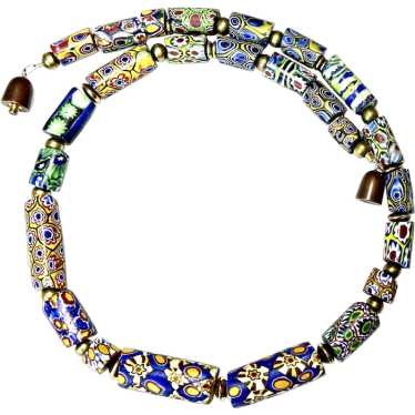 Old African Venetian Millefiori Trade Bead Necklac