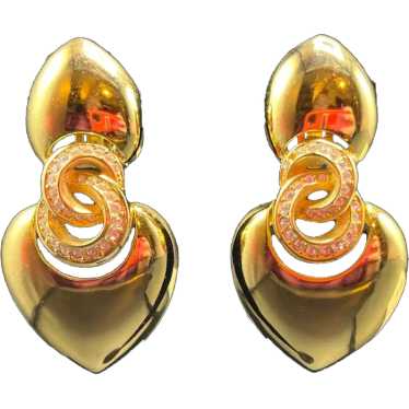 Christian Dior Double Heart Earrings - image 1