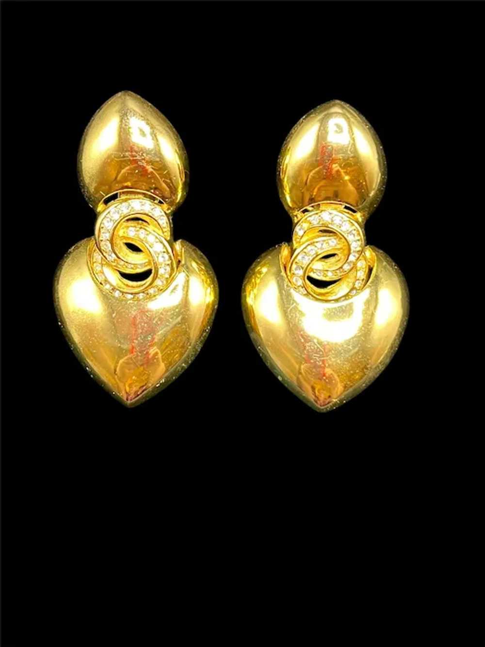 Christian Dior Double Heart Earrings - image 2