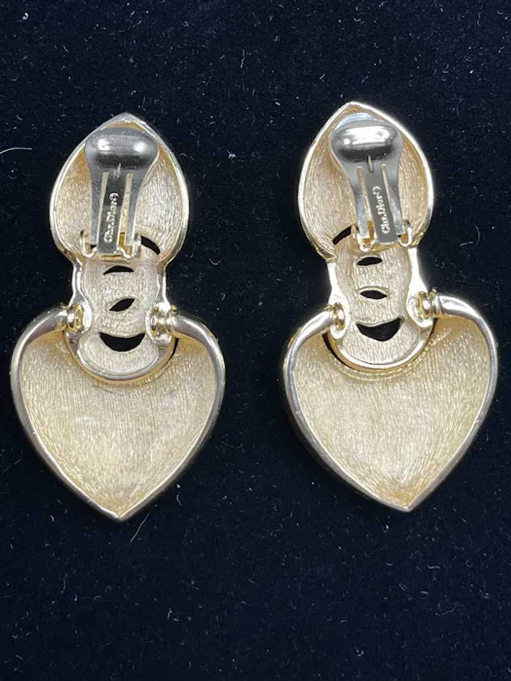 Christian Dior Double Heart Earrings - image 3