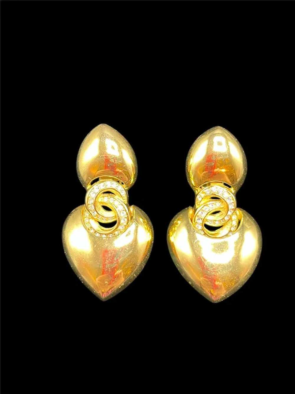 Christian Dior Double Heart Earrings - image 5