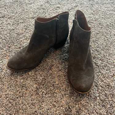 Lucky Brand Gray Leather Suede Ankle Booties Size 