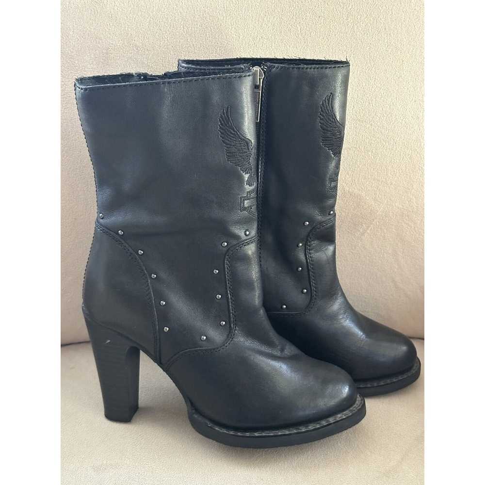 NEW Harley Davidson Women's High Heel Black Leath… - image 3